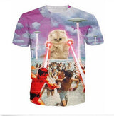 Harajuku Style Grumpy Thunder Cat T Shirt