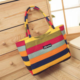 Waterproof Canvas Casual Zipper Shopping Bag
