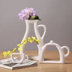 3 Shapes Vases Fashion Modern Style White Ceramic